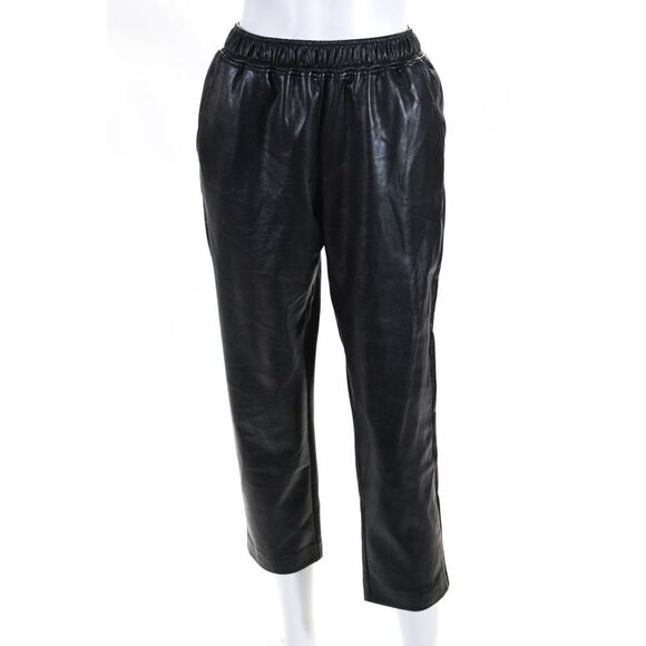 R Label The Reset Womens Faux Leather Slim Leg Pants Black Size Small - Picture 1 of 6